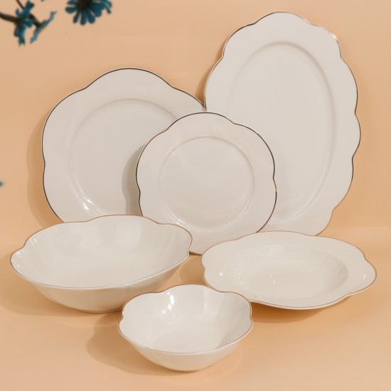 طقم عشاء فاخر  بتصميم أنيق- 26 قطعة-2S1MM100339
