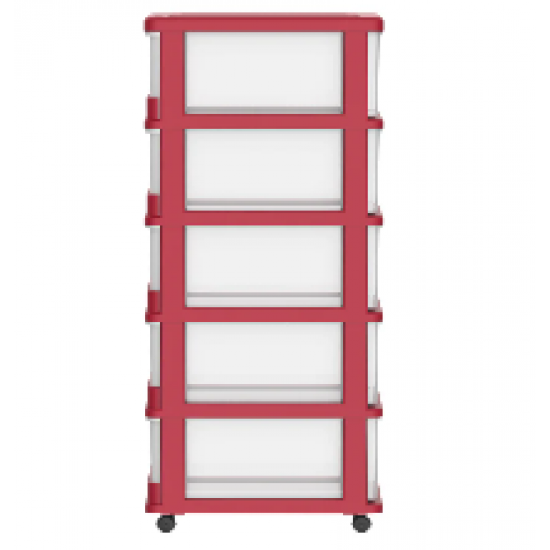 Dark red storage drawer, 5 floors Dark red storage drawer, 5 floors