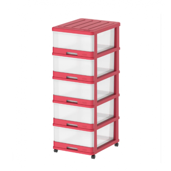 Dark red storage drawer, 5 floors Dark red storage drawer, 5 floors