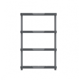 Plastic storage shelves, 4 levels, dark grey