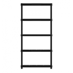 Plastic storage shelves, 5 levels, black