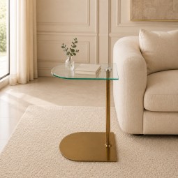طاولة جانبية  بسطح زجاج  -25 ×  35× 53 سم - 2A2K500067