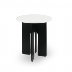 Single serving table, black and white wood - 2UU22-154