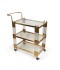 Golden and acrylic serving carriage, 3 levels Golden and acrylic serving carriage, 3 levels