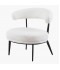 Modern white bouclé chair with black legs Modern white bouclé chair with black legs