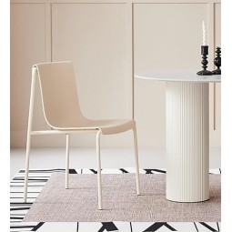 Fiber chair with beige iron legs, 80*50*45 cm