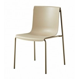 Fiber chair with brown iron legs, 80*50*45 cm