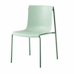 Fiber chair with green iron legs, 80*50*45 cm