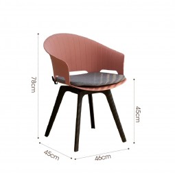 Modern pink fiber chair, 78*45*46 cm