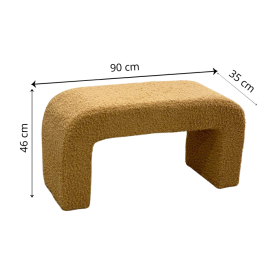 Modern sofa, beige, boucle, 90*35*46 cm Modern sofa, beige, boucle, 90*35*46 cm
