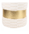 White fur upholstered chair with gold belt, 34*30 cm White fur upholstered chair with gold belt, 34*30 cm