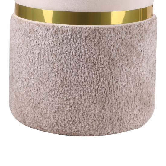 Puff chair with storage, two colors, gold belt, 34*28 cm