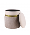 Puff chair with storage, two colors, gold belt, 34*28 cm