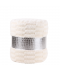 White fur upholstered chair with silver belt, 41*35 cm White fur upholstered chair with silver belt, 41*35 cm