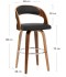 Black leather bar chair with wood Black leather bar chair with wood