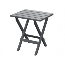 Table set with 2 folding chairs, dark gray color