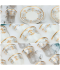 36-piece gold and silver patterned coffee and tea cup set 36-piece gold and silver patterned coffee and tea cup set