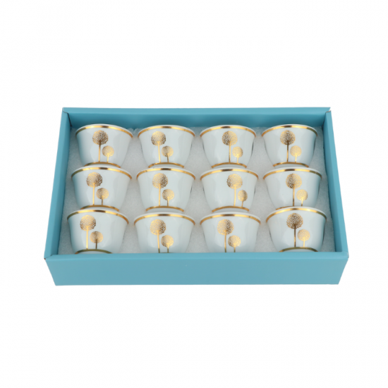 Modern Design Coffee Cup Set - White and Gold - 12 Pieces Modern Design Coffee Cup Set - White and Gold - 12 Pieces