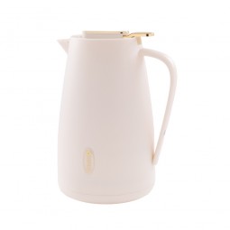 Shimizu white thermos with gold line, 1.5 liters