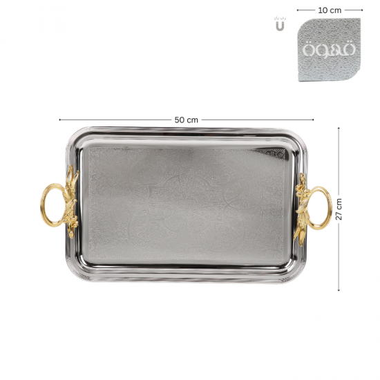 Elegant stainless steel tabasi set - silver and gold - 3 pieces Elegant stainless steel tabasi set - silver and gold - 3 pieces