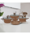 Turkish cookware set, 14 pieces, brown, with glass lid - 240BR/14G Turkish cookware set, 14 pieces, brown, with glass lid - 240BR/14G