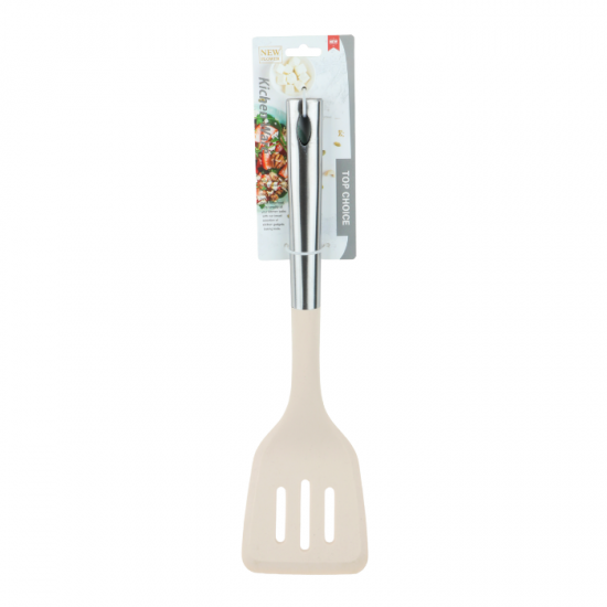 Silicone Ladle Spoon with Steel Handle - Beige Silicone Ladle Spoon with Steel Handle - Beige