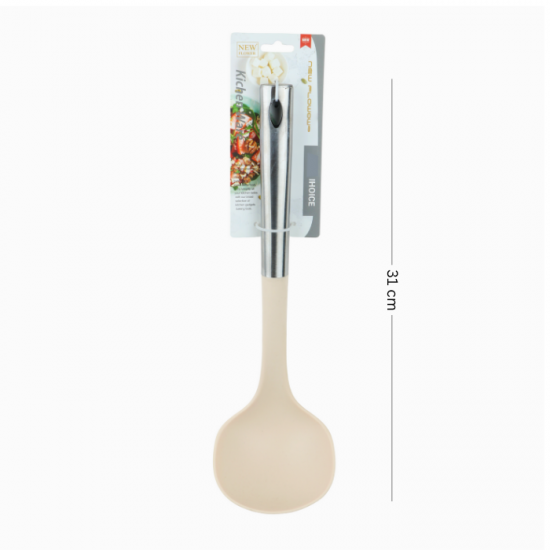 Silicone Spatula with Steel Handle - Beige