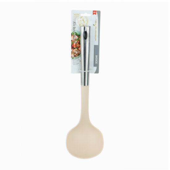 Silicone Spatula with Steel Handle - Beige
