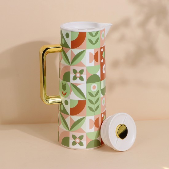 1 Liter Modern Floral Pattern Tea Thermos - 2G1B200078