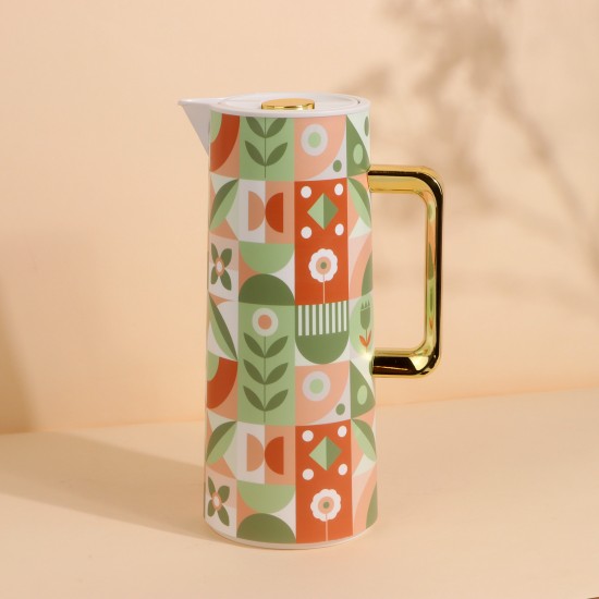 1 Liter Modern Floral Pattern Tea Thermos - 2G1B200078