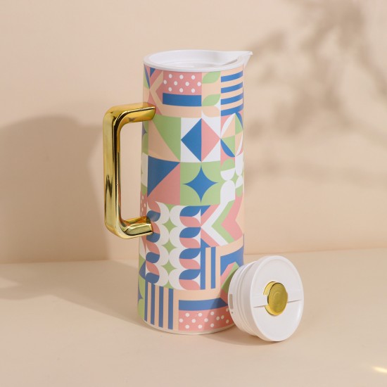 1 Liter Modern Floral Pattern Tea Thermos - 2G1B200079