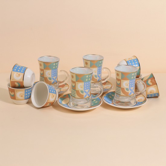 Uniquely designed 36-piece tea and coffee cup set - 2G1TT100021