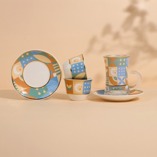 Uniquely designed 36-piece tea and coffee cup set - 2G1TT100021
