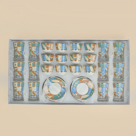 Uniquely designed 36-piece tea and coffee cup set - 2G1TT100021