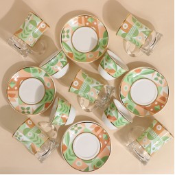 Uniquely designed 36-piece tea and coffee cup set - 2G1TT100022