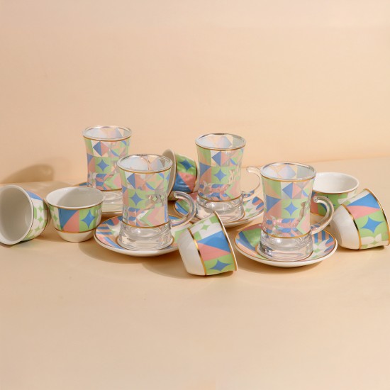 Uniquely designed 36-piece tea and coffee cup set - 2G1TT100023