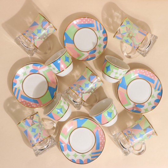 Uniquely designed 36-piece tea and coffee cup set - 2G1TT100023