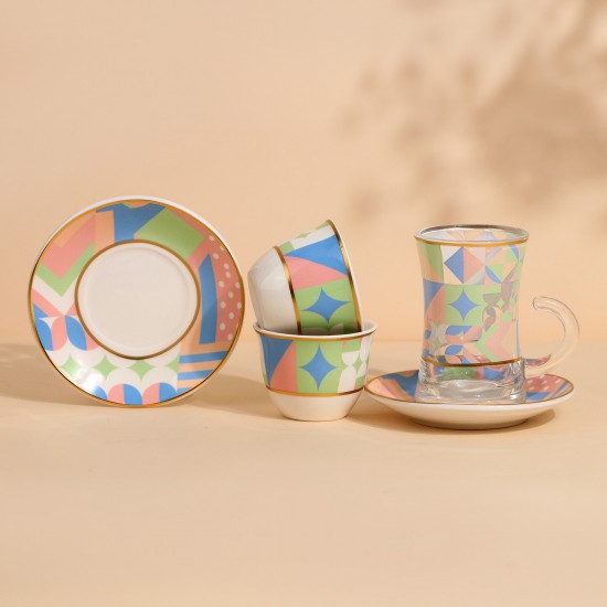 Uniquely designed 36-piece tea and coffee cup set - 2G1TT100023