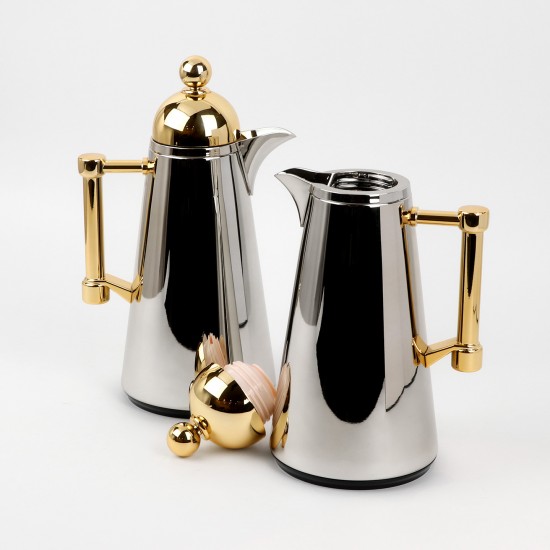 Gold and silver tea and coffee thermos set, 1 liter - 2GG1-B02-001
