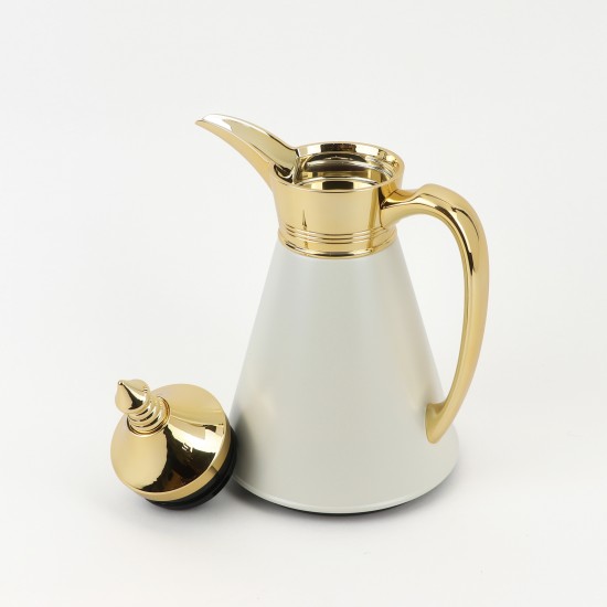 Tulane Coffee Tea Thermos Set - 0.7L / 1L - White Golden Tulane Coffee Tea Thermos Set - 0.7L / 1L - White Golden