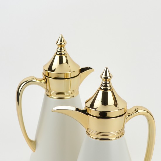 Tulane Coffee Tea Thermos Set - 0.7L / 1L - White Golden Tulane Coffee Tea Thermos Set - 0.7L / 1L - White Golden