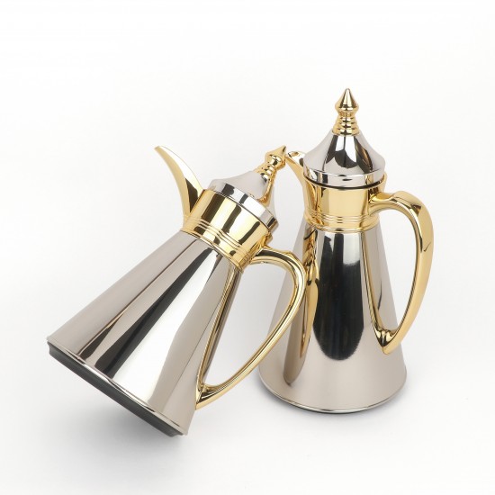 Tulane Coffee Tea Thermos Set - 0.7L / 1L - Golden Silver