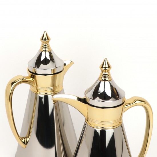 Tulane Coffee Tea Thermos Set - 0.7L / 1L - Golden Silver