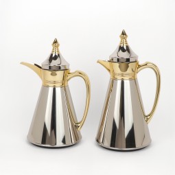Tulane Coffee Tea Thermos Set - 0.7L / 1L - Golden Silver