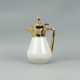 ترمس شاي استيل ذهبي و لؤلؤي بتصميم انيق و مميز 0.6 لتر -2GG1-B11-002