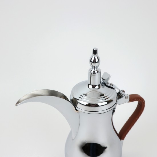 Luxury stainless steel coffee pot, elegant design and leather handle, 1 liter - 2GG1-B11-015 Luxury stainless steel coffee pot, elegant design and leather handle, 1 liter - 2GG1-B11-015