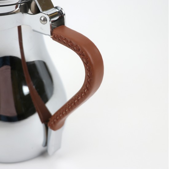 Luxury stainless steel coffee pot, elegant design and leather handle, 1 liter - 2GG1-B11-015 Luxury stainless steel coffee pot, elegant design and leather handle, 1 liter - 2GG1-B11-015