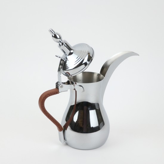 Luxury stainless steel coffee pot, elegant design and leather handle, 1 liter - 2GG1-B11-015 Luxury stainless steel coffee pot, elegant design and leather handle, 1 liter - 2GG1-B11-015