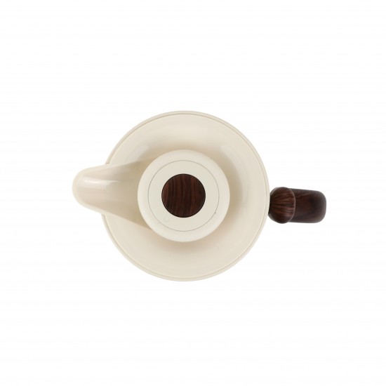 Beige Thermal Tea Thermos with Elegant Floral Design, 1 Liter - 2GG1-B22-084