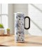 White thermal tea thermos with a luxurious floral design, 1 liter - 2GG1-B22-096